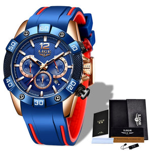 New LIGE Stainless Steel Watches Mens Sports Waterproof Luminous Chronograph