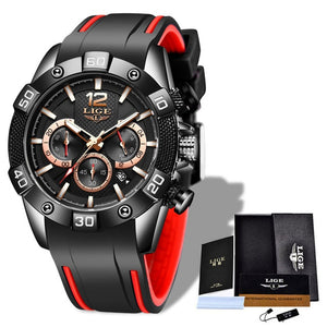 New LIGE Stainless Steel Watches Mens Sports Waterproof Luminous Chronograph